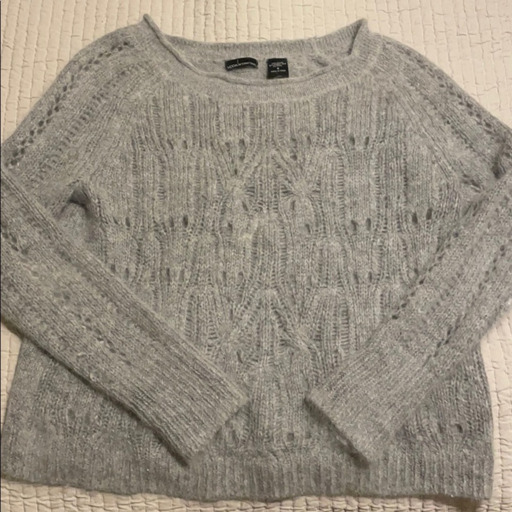 Wool and rabbit hair gray sweater